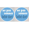 bébé dort garçon ne pas sonner  - 2X4.5cm - Autocollant(sticker)