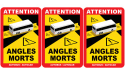 Angles morts bus et car - 3 stickers de 17x25cm - Autocollant(sticker)