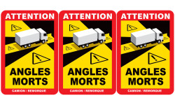 Angles morts poids lourds (3 fois 17x25cm) - Autocollant(sticker)