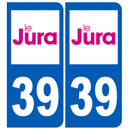 numéro immatriculation 39 (Jura) - Autocollant(sticker)