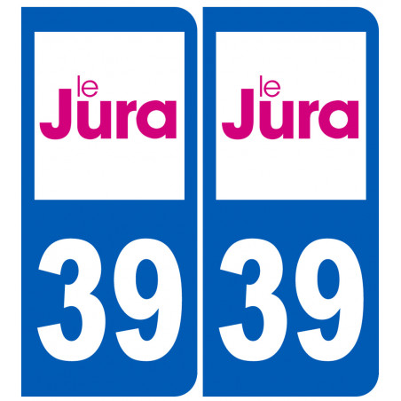 immatriculation 39 (Jura) - Autocollant(sticker)