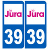 immatriculation 39 (Jura) - Autocollant(sticker)