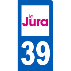 immatriculation 39 Jura - 6x3cm - Sticker/autocollant