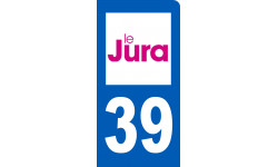 immatriculation 39 Jura - 6x3cm - Autocollant(sticker)