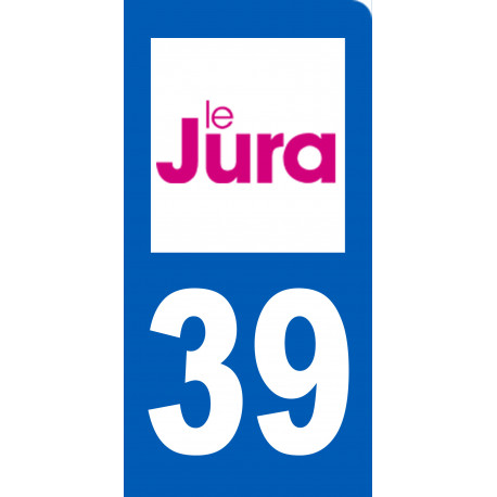 immatriculation 39 Jura - 6x3cm - Autocollant(sticker)