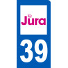 immatriculation 39 Jura - 6x3cm - Autocollant(sticker)