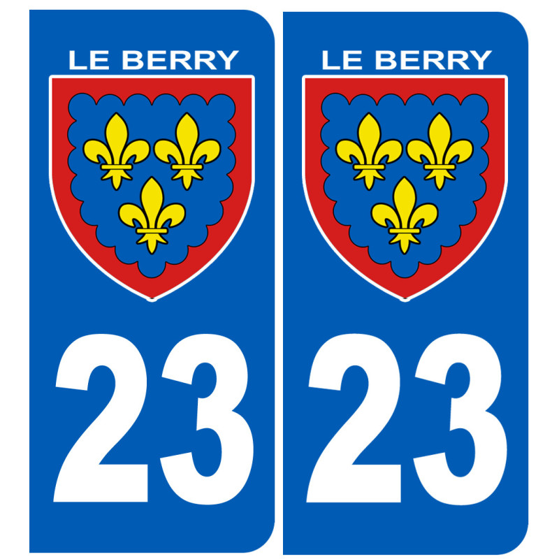 immatriculation Berry 23 (la Creuse) - Sticker/autocollant