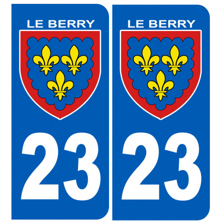 immatriculation Berry 23 (la Creuse) - Autocollant(sticker)