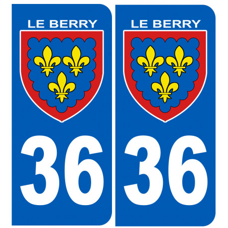 immatriculation Berry 36 (l'Indre) - Autocollant(sticker)