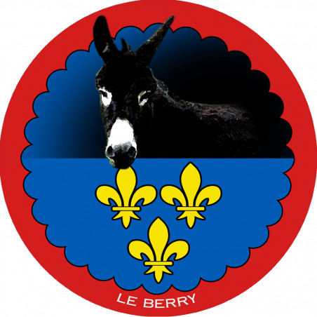 L'âne grand noir du Berry - 10 cm - Autocollant(sticker)