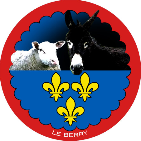 mouton Berrichon et L'âne grand noir du Berry - 20 cm - Sticker/autoc