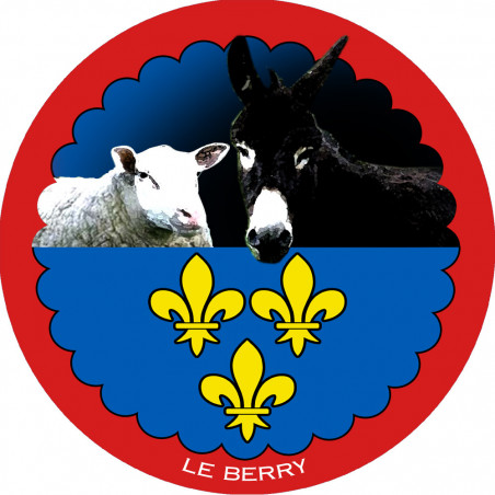 mouton Berrichon et L'âne grand noir du Berry - 20 cm - Autocollant(sticker)