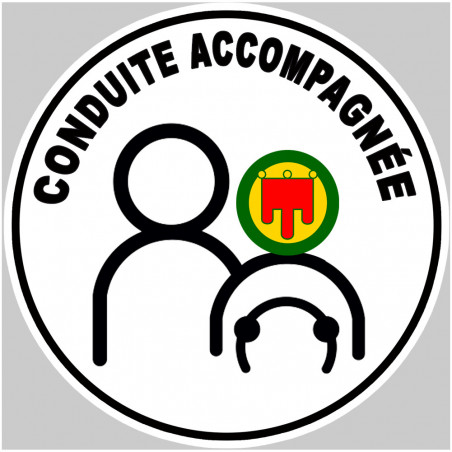 Conduite accompagnée d'Auvergne - 15x15cm - Autocollant(sticker)