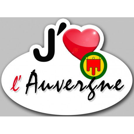 j'aime l'Auvergne - 15x11cm - Autocollant(sticker)