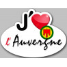 j'aime l'Auvergne - 15x11cm - Autocollant(sticker)