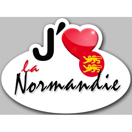 j'aime la Normandie - 15x11cm - Autocollant(sticker)