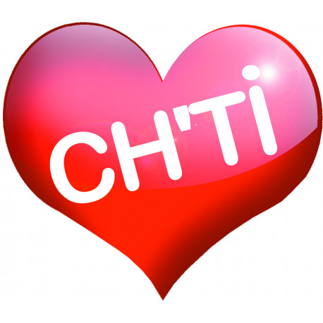 Coeur Ch'ti - 5x4.3cm - Autocollant(sticker)