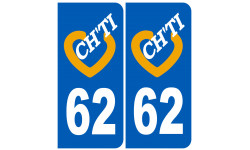 immatriculation ch'ti 62 - Autocollant(sticker)