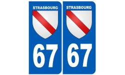 immatriculation 67 Strasbourg - Autocollant(sticker)