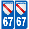 immatriculation 67 Strasbourg - Autocollant(sticker)