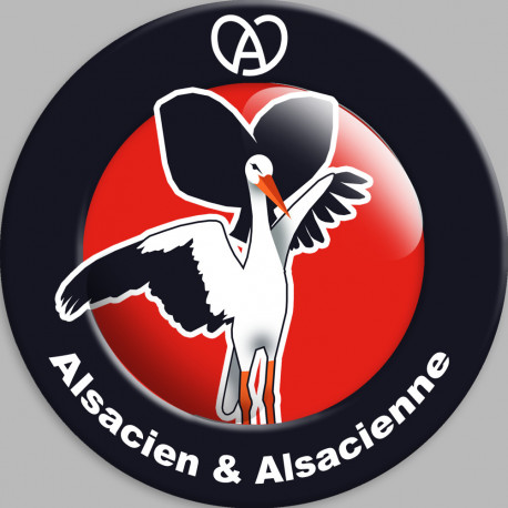 Alsacien & Alsacienne - 15cm - Autocollant(sticker)