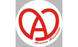 Sticker / autocollant Alsace blanc et rouge - 15cm