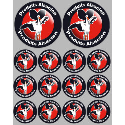 Produits Alsacien cigogne - 2fois 10cm/12fois 5cm - Sticker/autocollan