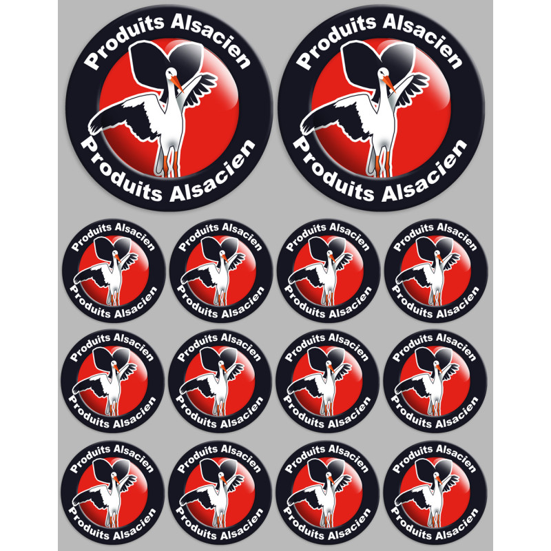 Produits Alsacien cigogne - 2fois 10cm/12fois 5cm - Sticker/autocollan
