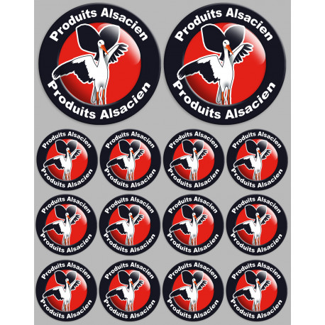 série Produits Alsacien cigogne - 2x10cm/12x5cm - Autocollant(sticker)