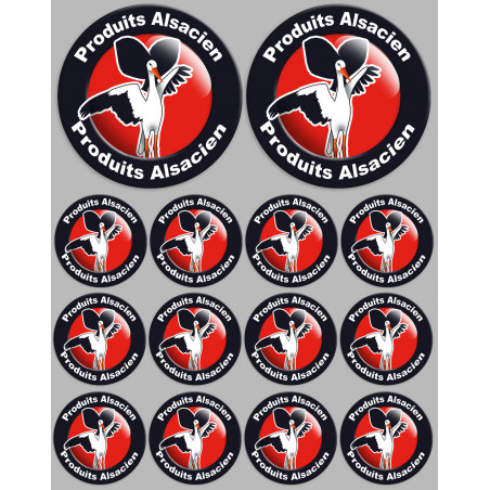 Produits Alsacien cigogne - 2fois 10cm/12fois 5cm - Autocollant(sticker)