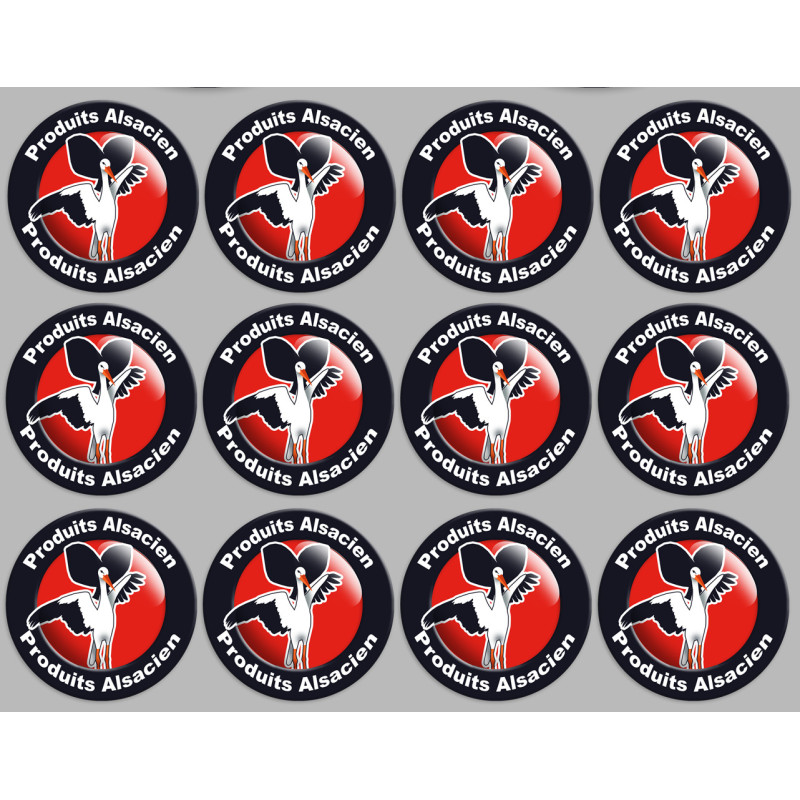 Produits Alsacien cigogne - 12fois de 5cm - Sticker/autocollant
