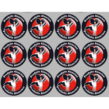 Produits Alsacien cigogne - 12fois de 5cm - Autocollant(sticker)