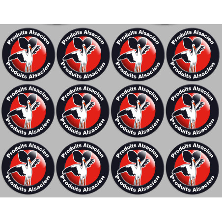 Produits Alsacien cigogne - 12fois de 5cm - Sticker/autocollant