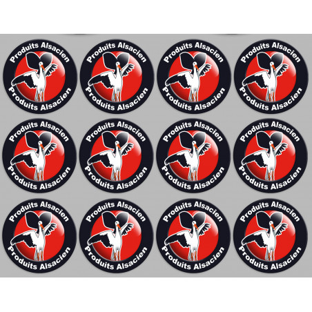 Produits Alsacien cigogne - 12fois de 5cm - Autocollant(sticker)