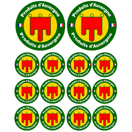 Produits d'Auvergne - 2fois 10cm/12fois 5cm - Sticker/autocollant