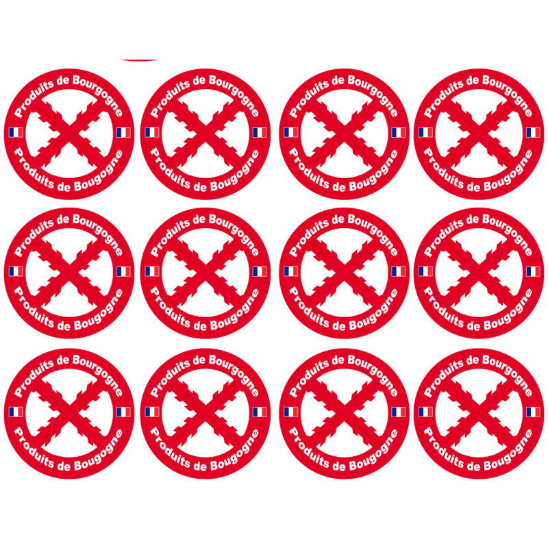 Produits Bourguignons - 12fois 5cm - Sticker/autocollant