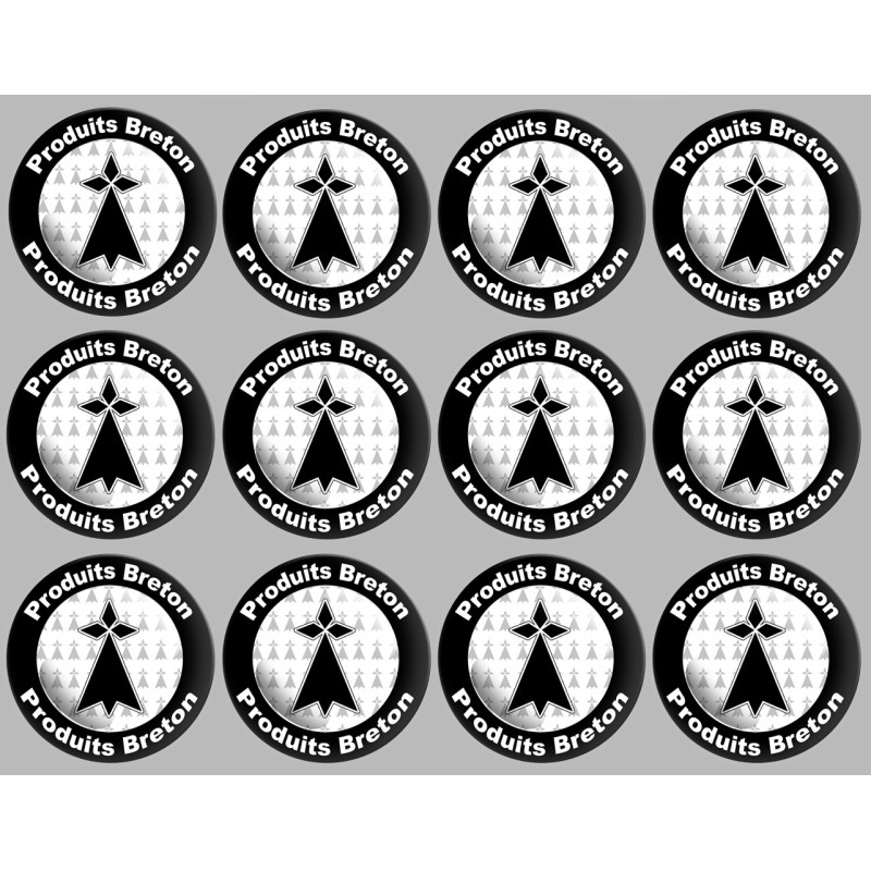 Produit breton hermine - 12fois 5cm - Sticker/autocollant