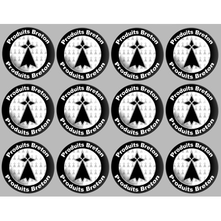 Produit breton hermine - 12fois 5cm - Sticker/autocollant