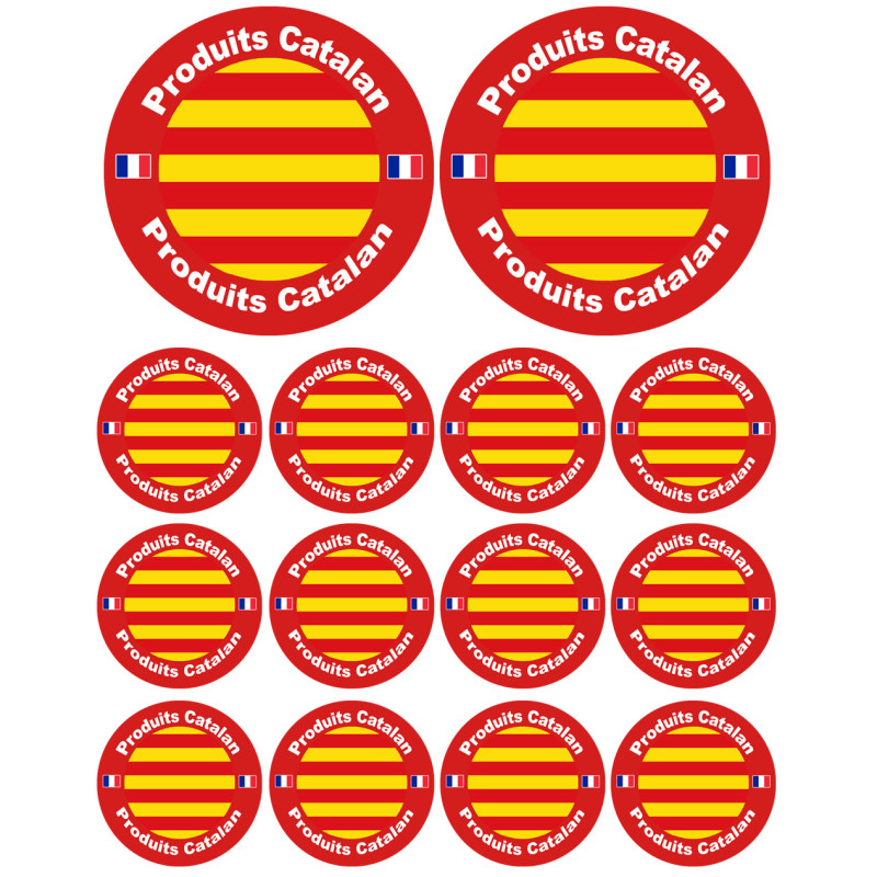 Produits Catalan - 2fois 10cm et 12fois 5cm - Sticker/autocollant