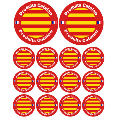 Produits Catalan - 2fois 10cm et 12fois 5cm - Sticker/autocollant