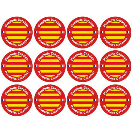 Produits Catalan - 12fois 5cm - Sticker/autocollant