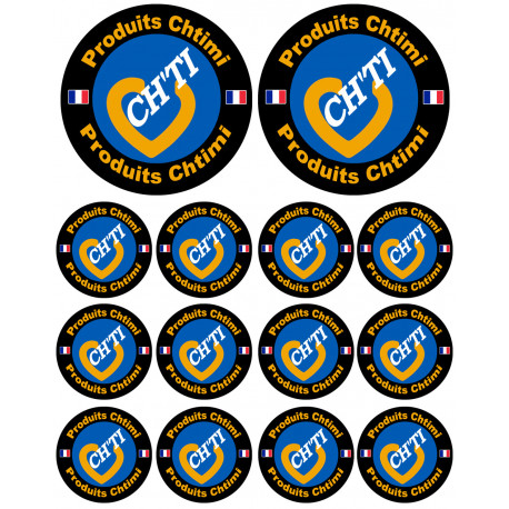 Produits Chtimi - 2 stickers de 10cm et 12 stickers de 5cm - Autocollant(sticker)