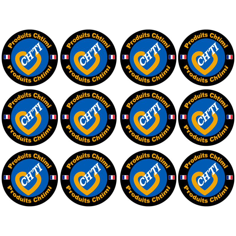 Produits Chtimi - 12 stickers de 5cm - Sticker/autocollant