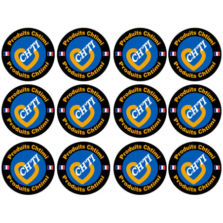 Produits Chtimi - 12 stickers de 5cm - Sticker/autocollant