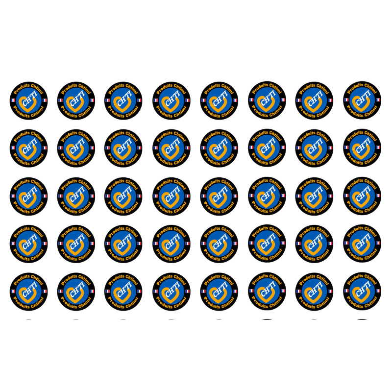 Produits Chtimi - 40 stickers de 2cm - Sticker/autocollant