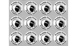 série Produits Corse carte - 12 stickers de 5cm - Autocollant(sticker)