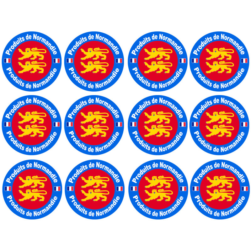 Produits de Normandie - 12stickers 5cm - Sticker/autocollant