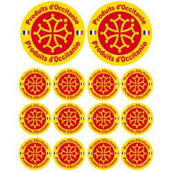 Produits d'Occitanie -  2 stickers 10cm /  12 stickers de 5cm - Sticke
