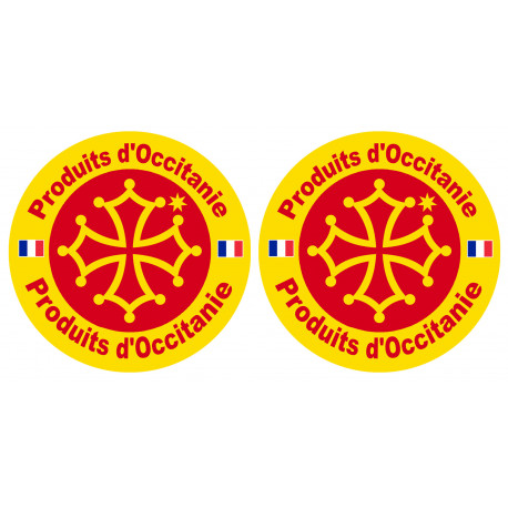 Produits d'Occitanie -  2 stickers 10cm - Autocollant(sticker)