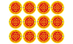 Produits d'Occitanie - 12 stickers de 5cm - Autocollant(sticker)